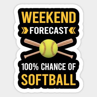Weekend Forecast Softball Sticker